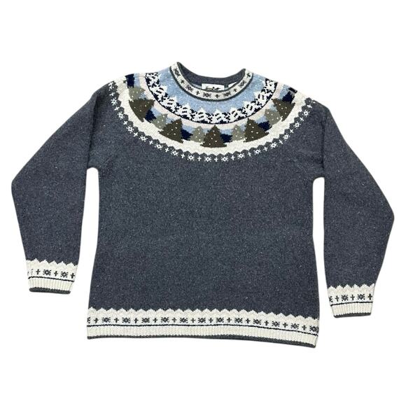 Northern Reflections Women’s M Fair Isle Sweater Gray Vintage Christmas Holiday - Picture 1 of 6